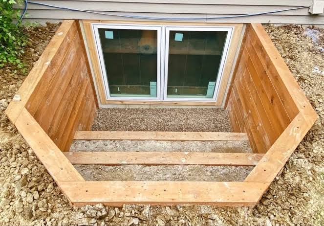 Basement Wood Window Wells